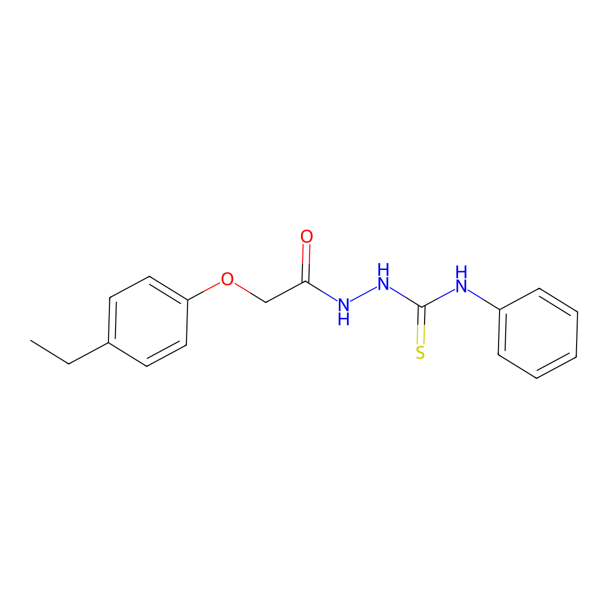 2-(4-ethylphenoxy)-N-[(phenylcarbamothioyl)amino]acetamide molecular structure, CAS 642935-10-2