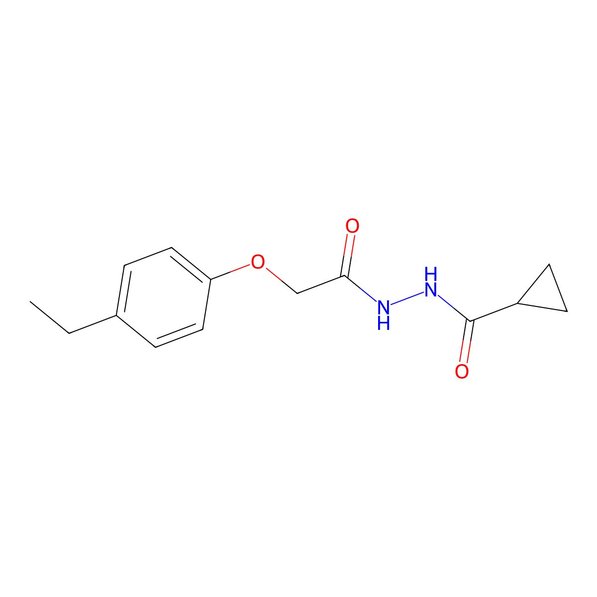 N'-[2-(4-ethylphenoxy)acetyl]cyclopropanecarbohydrazide molecular structure, CAS 642935-28-2