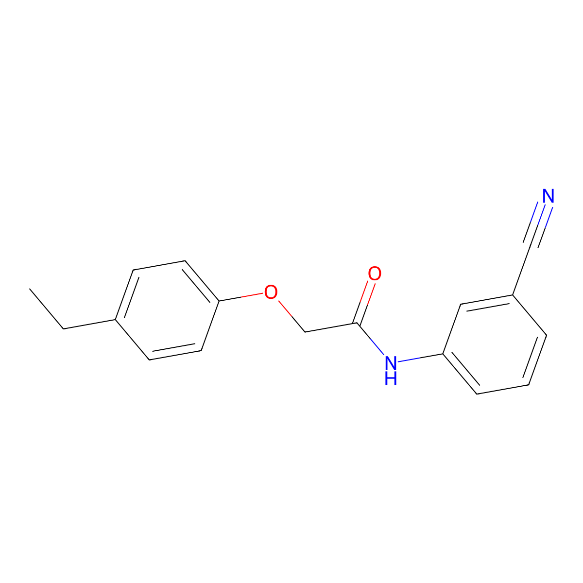 N-(3-cyanophenyl)-2-(4-ethylphenoxy)acetamide molecular structure, CAS 642938-89-4