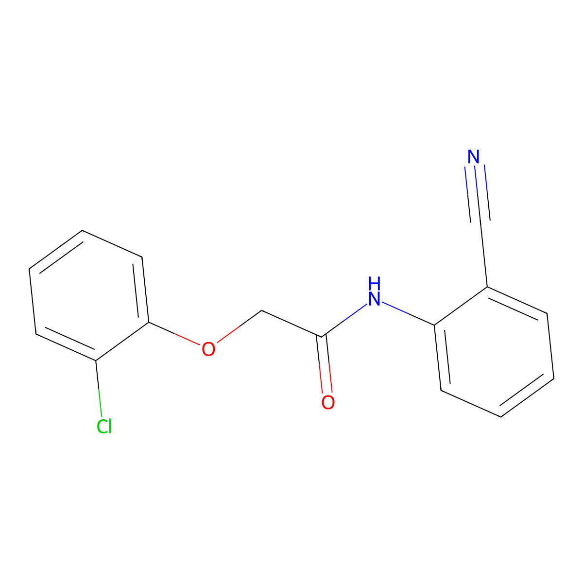 2-(2-chlorophenoxy)-N-(2-cyanophenyl)acetamide molecular structure, CAS 642939-36-4