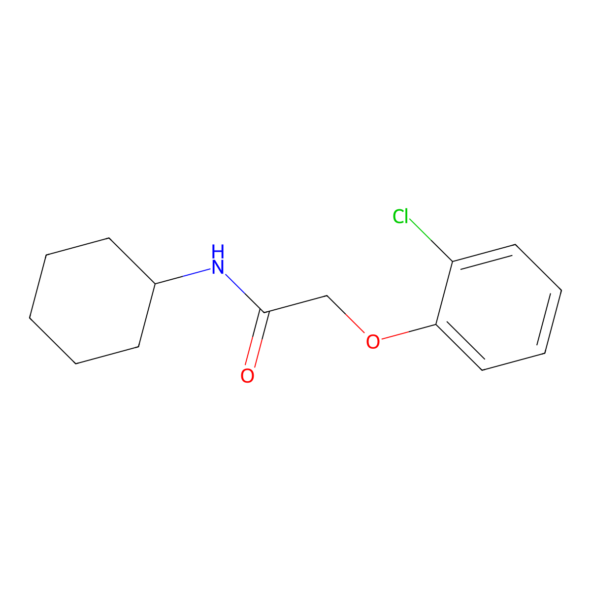 2-(2-chlorophenoxy)-N-cyclohexylacetamide molecular structure, CAS 642939-54-6
