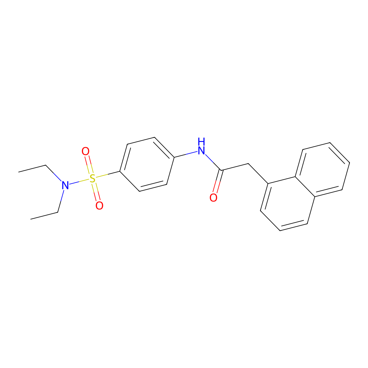 N-{4-[(diethylamino)sulfonyl]phenyl}-2-(1-naphthyl)acetamide molecular structure, CAS 642940-41-8