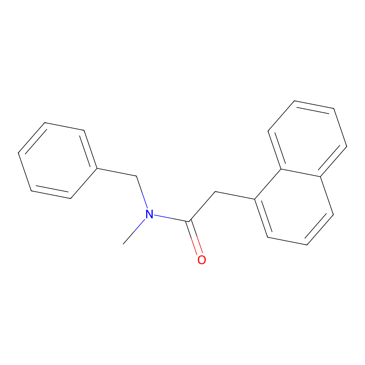 N-benzyl-N-methyl-2-naphthalen-1-ylacetamide molecular structure, CAS 642941-23-9