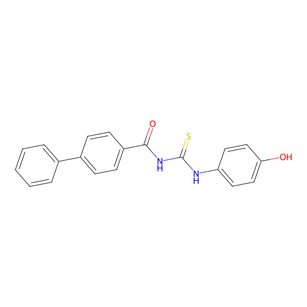 N-[(4-hydroxyphenyl)carbamothioyl]-4-phenylbenzamide molecular structure, CAS 642941-72-8