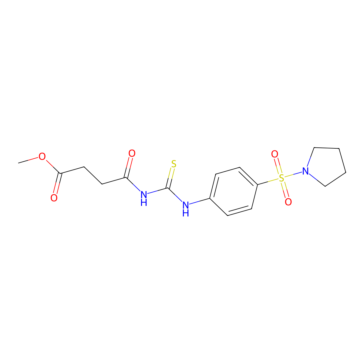 Methyl 4-oxo-4-[(4-pyrrolidin-1-ylsulfonylphenyl)carbamothioylamino]butanoate molecular structure, CAS 642943-65-5