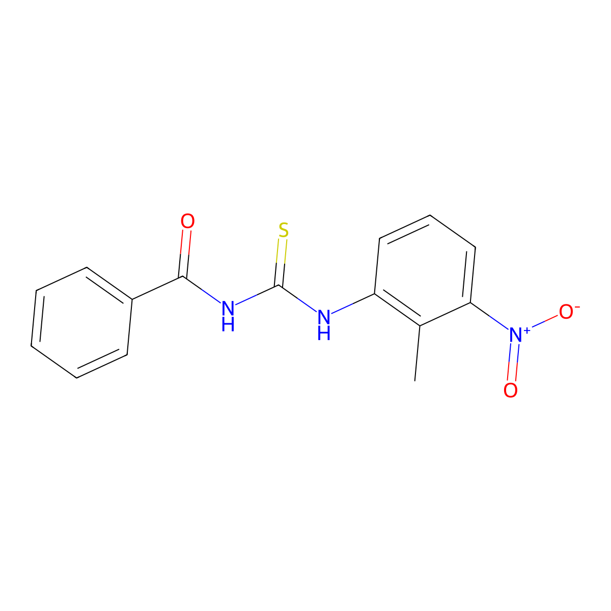 N-benzoyl-N'-(2-methyl-3-nitrophenyl)thiourea molecular structure, CAS 642945-33-3