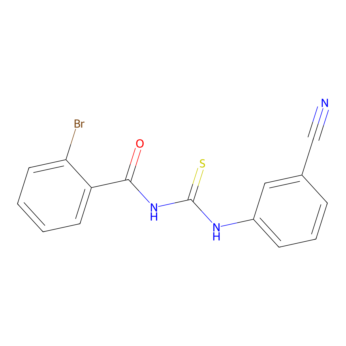 2-bromo-N-[(3-cyanophenyl)carbamothioyl]benzamide molecular structure, CAS 642945-91-3