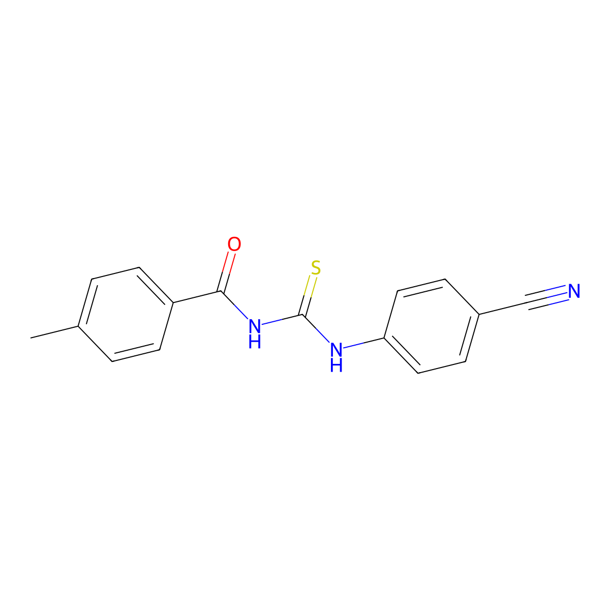 1-(4-Cyanophenyl)-3-(4-methylbenzoyl)thiourea molecular structure, CAS 642946-02-9