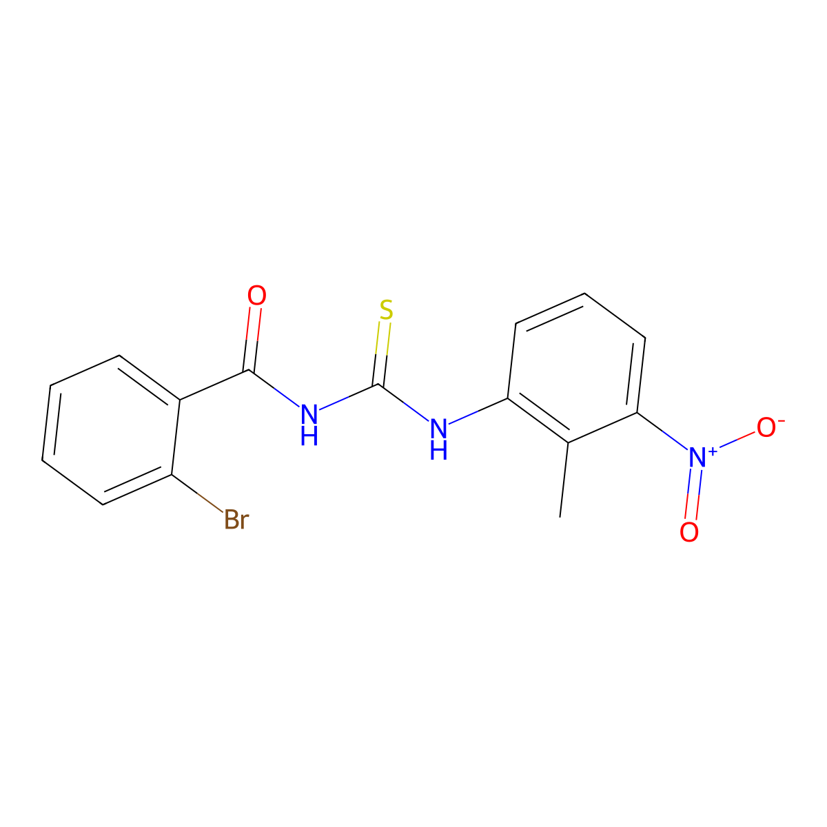 2-bromo-N-[(2-methyl-3-nitrophenyl)carbamothioyl]benzamide molecular structure, CAS 642946-04-1