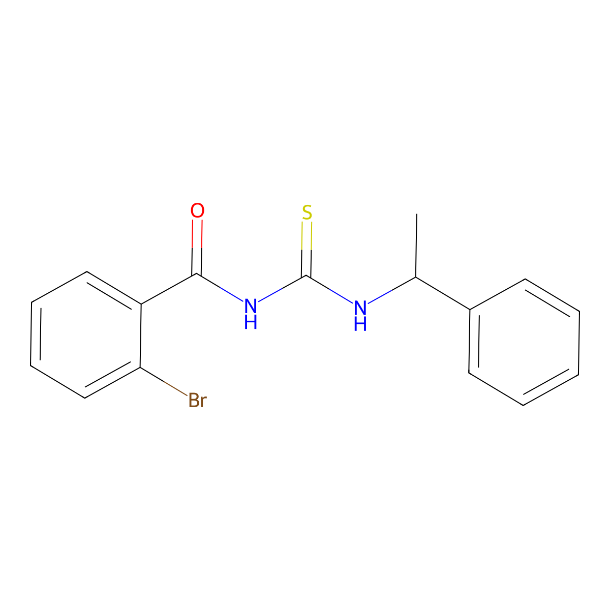 2-bromo-N-(1-phenylethylcarbamothioyl)benzamide molecular structure, CAS 642946-22-3