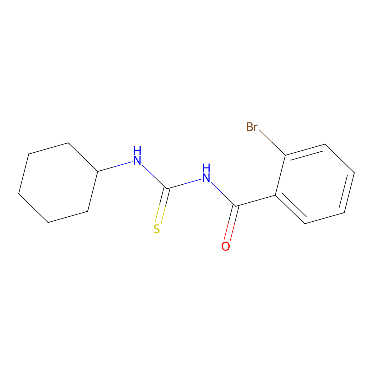 2-bromo-N-(cyclohexylcarbamothioyl)benzamide molecular structure, CAS 642946-62-1