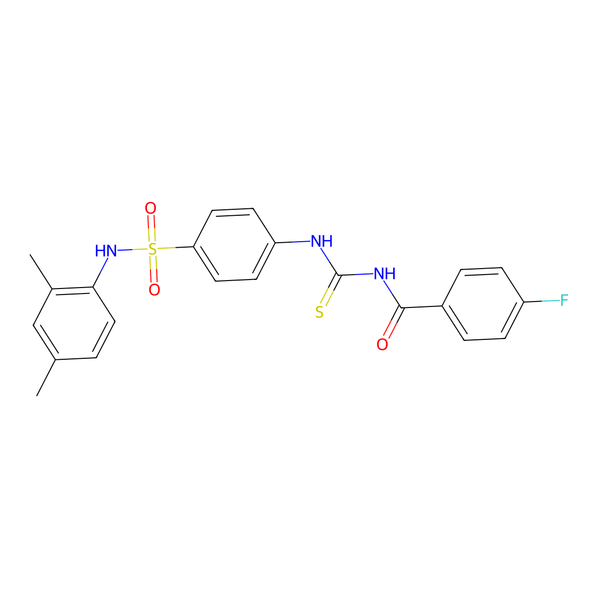 N-[[4-[(2,4-dimethylphenyl)sulfamoyl]phenyl]carbamothioyl]-4-fluorobenzamide molecular structure, CAS 642947-92-0