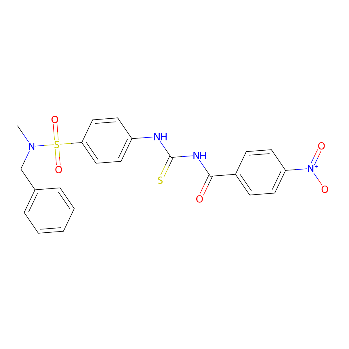 N-[[4-[benzyl(methyl)sulfamoyl]phenyl]carbamothioyl]-4-nitrobenzamide molecular structure, CAS 642949-28-8