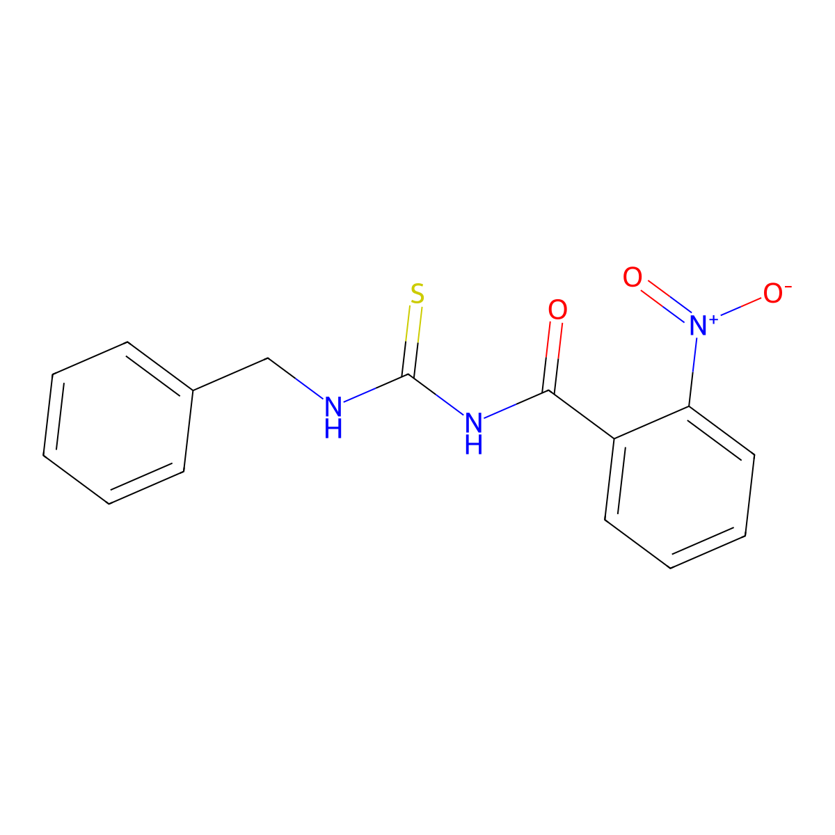N-(benzylcarbamothioyl)-2-nitrobenzamide molecular structure, CAS 642949-70-0