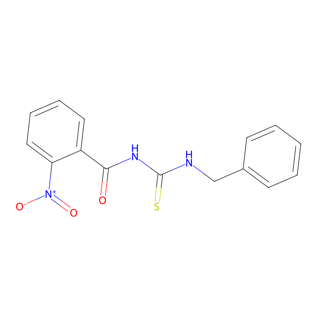 N-(benzylcarbamothioyl)-2-nitrobenzamide molecular structure, CAS 642949-70-0