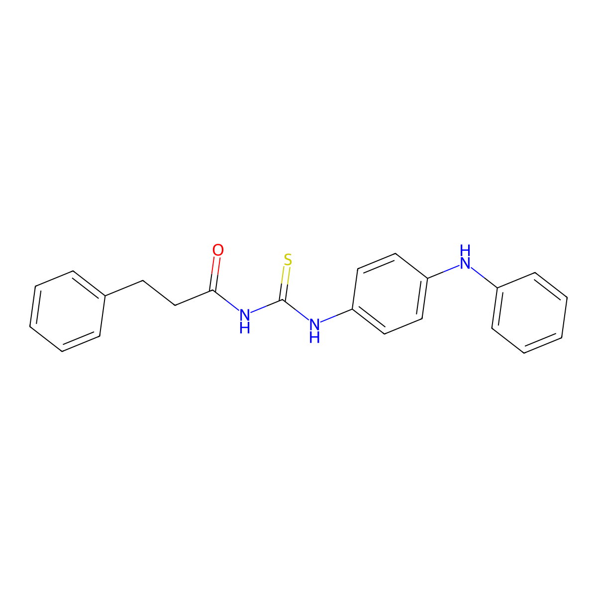 N-[(4-anilinophenyl)carbamothioyl]-3-phenylpropanamide molecular structure, CAS 642949-94-8