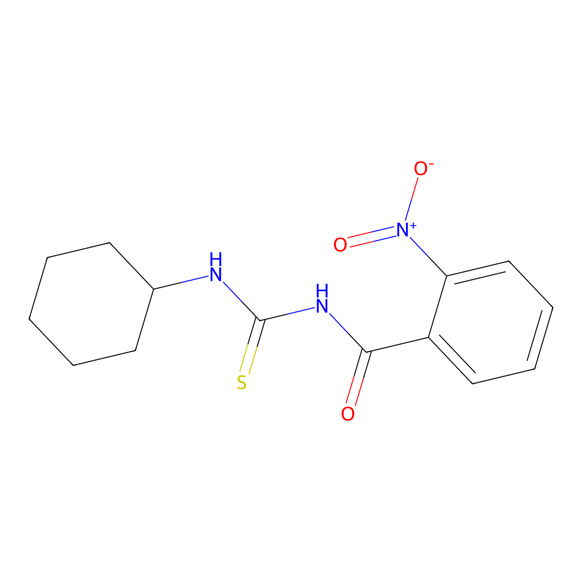 N-(cyclohexylcarbamothioyl)-2-nitrobenzamide molecular structure, CAS 642949-95-9