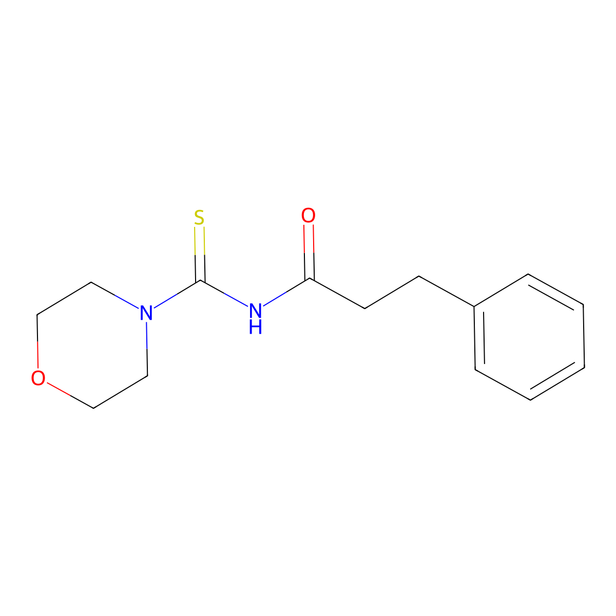 N-(morpholine-4-carbothioyl)-3-phenylpropanamide molecular structure, CAS 642950-52-5