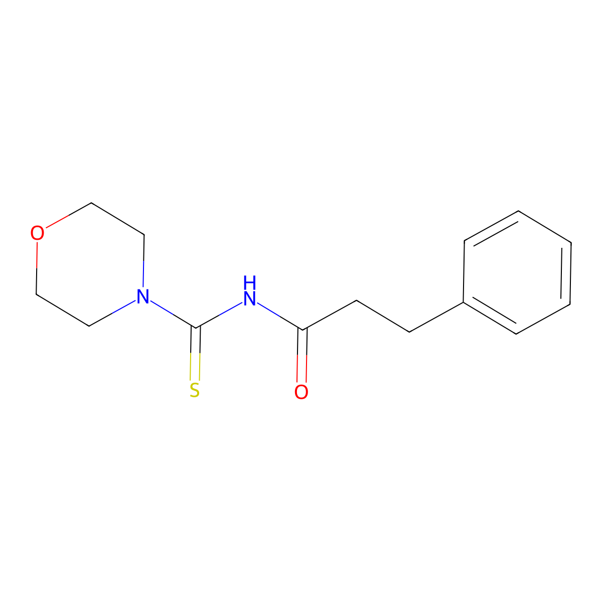 N-(morpholine-4-carbothioyl)-3-phenylpropanamide molecular structure, CAS 642950-52-5