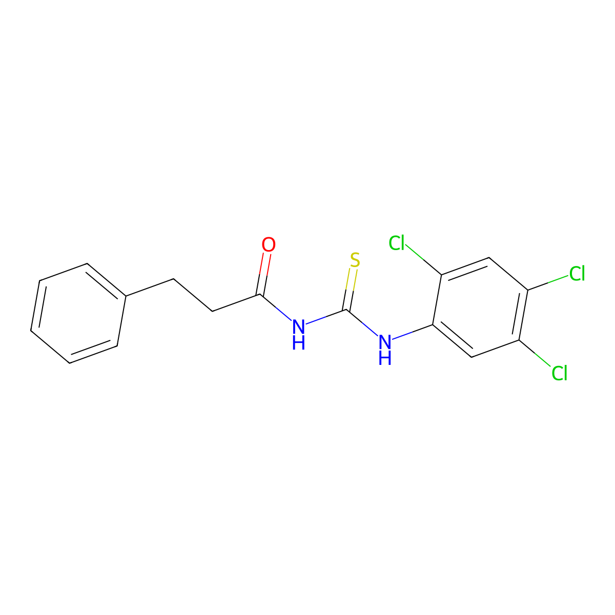 3-phenyl-N-[(2,4,5-trichlorophenyl)carbamothioyl]propanamide molecular structure, CAS 642951-14-2
