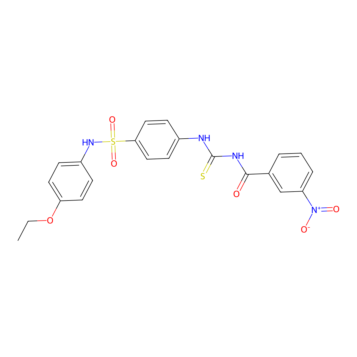 N-[[4-[(4-ethoxyphenyl)sulfamoyl]phenyl]carbamothioyl]-3-nitrobenzamide molecular structure, CAS 642952-48-5