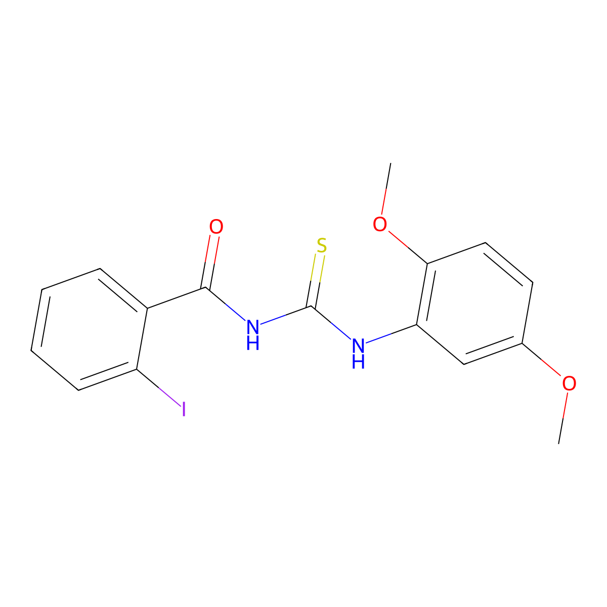 N-[(2,5-dimethoxyphenyl)carbamothioyl]-2-iodobenzamide molecular structure, CAS 642952-63-4