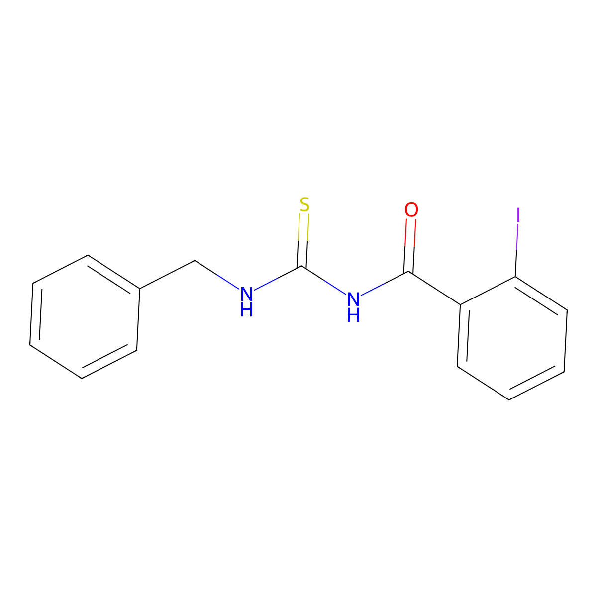N-(benzylcarbamothioyl)-2-iodobenzamide molecular structure, CAS 642952-69-0