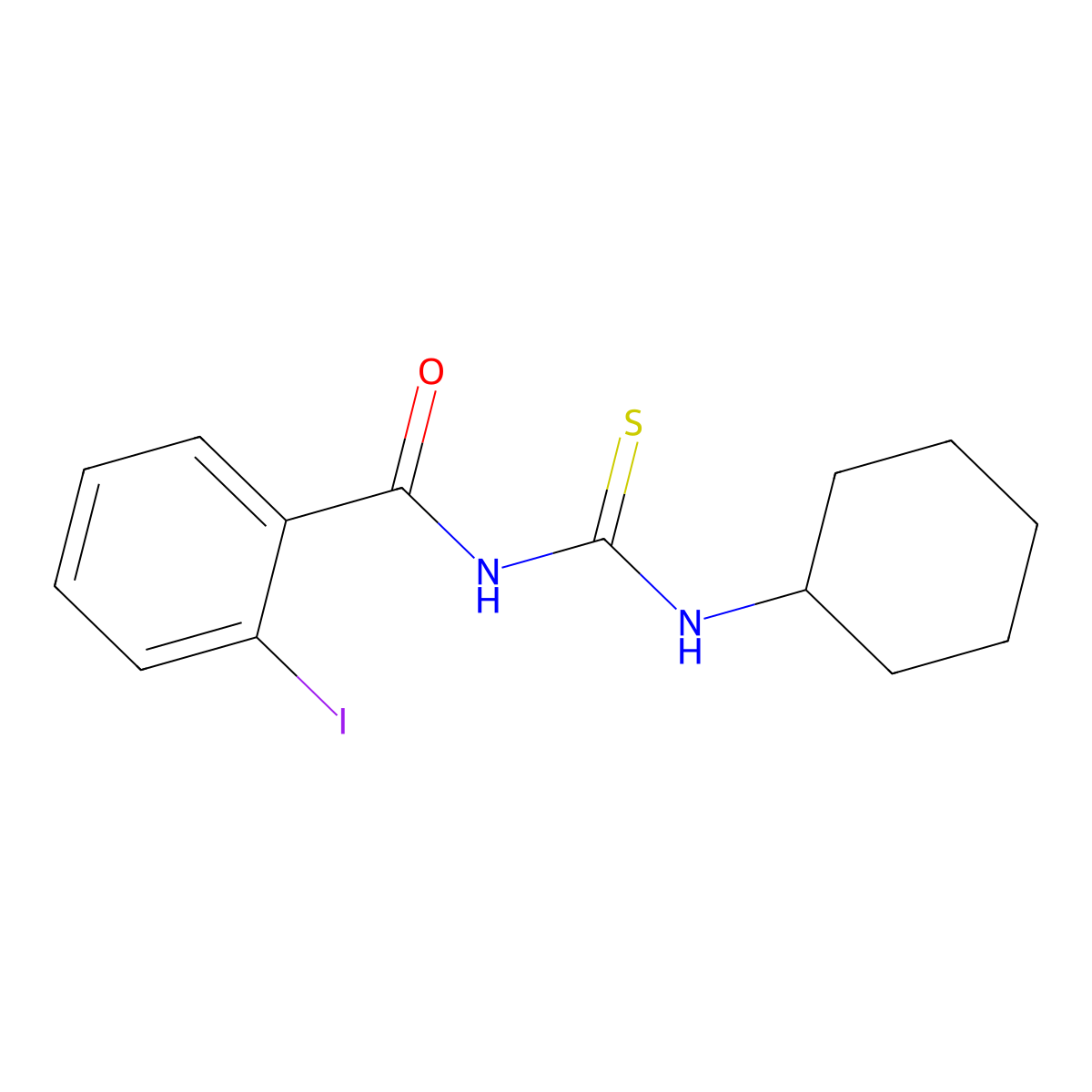 N-(cyclohexylcarbamothioyl)-2-iodobenzamide molecular structure, CAS 642953-11-5