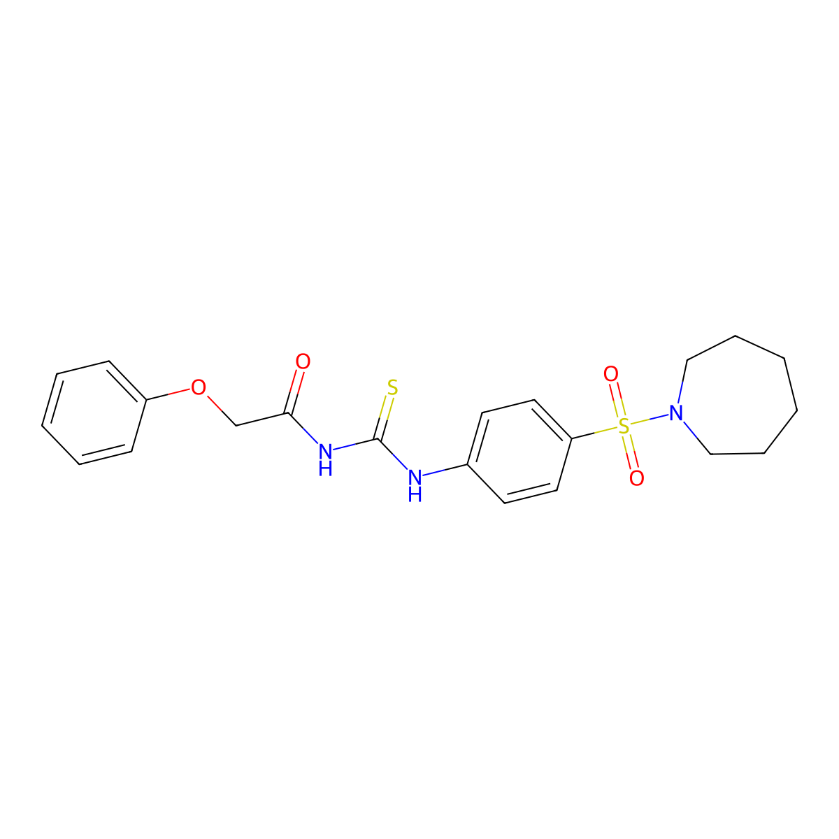 N-[[4-(azepan-1-ylsulfonyl)phenyl]carbamothioyl]-2-phenoxyacetamide molecular structure, CAS 642953-16-0