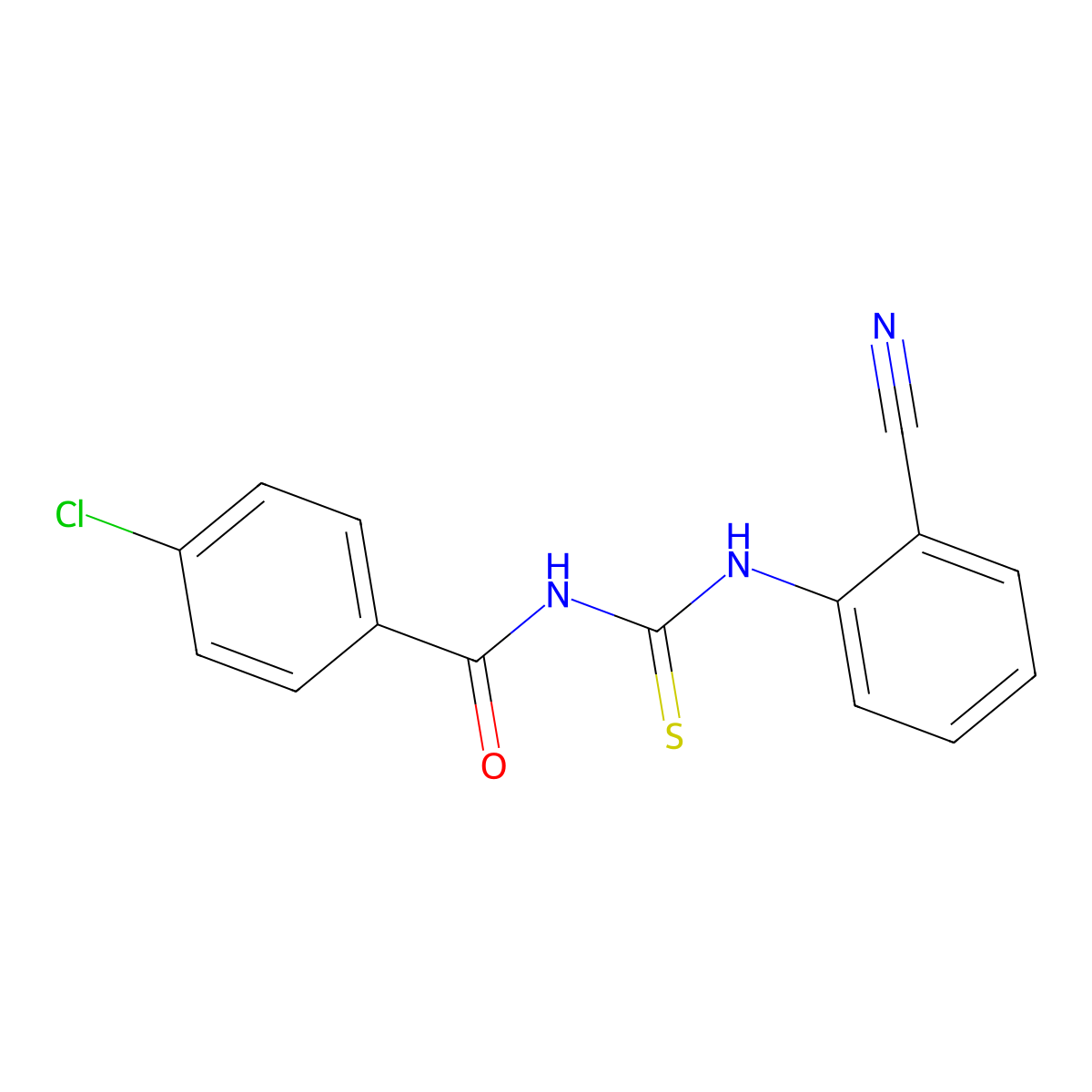 4-chloro-N-[(2-cyanophenyl)carbamothioyl]benzamide molecular structure, CAS 642954-15-2