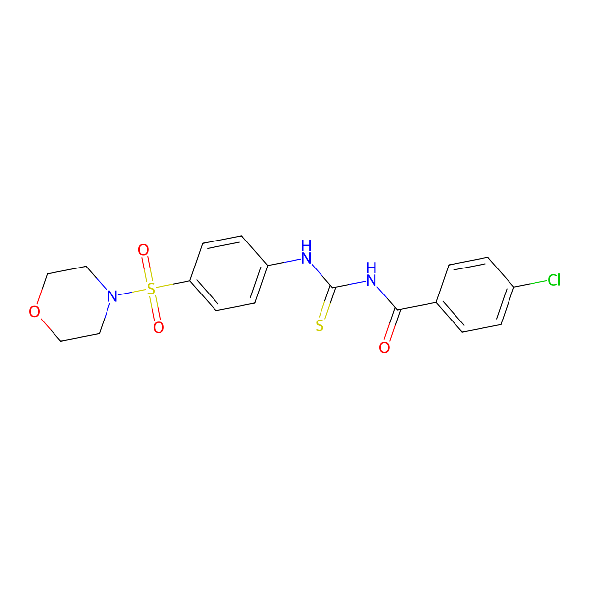 4-chloro-N-[(4-morpholin-4-ylsulfonylphenyl)carbamothioyl]benzamide molecular structure, CAS 642954-67-4