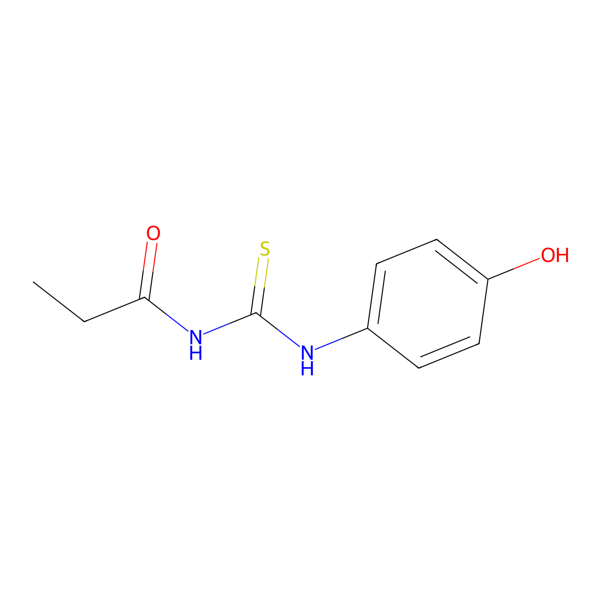 N-[(4-hydroxyphenyl)carbamothioyl]propanamide molecular structure, CAS 642955-68-8