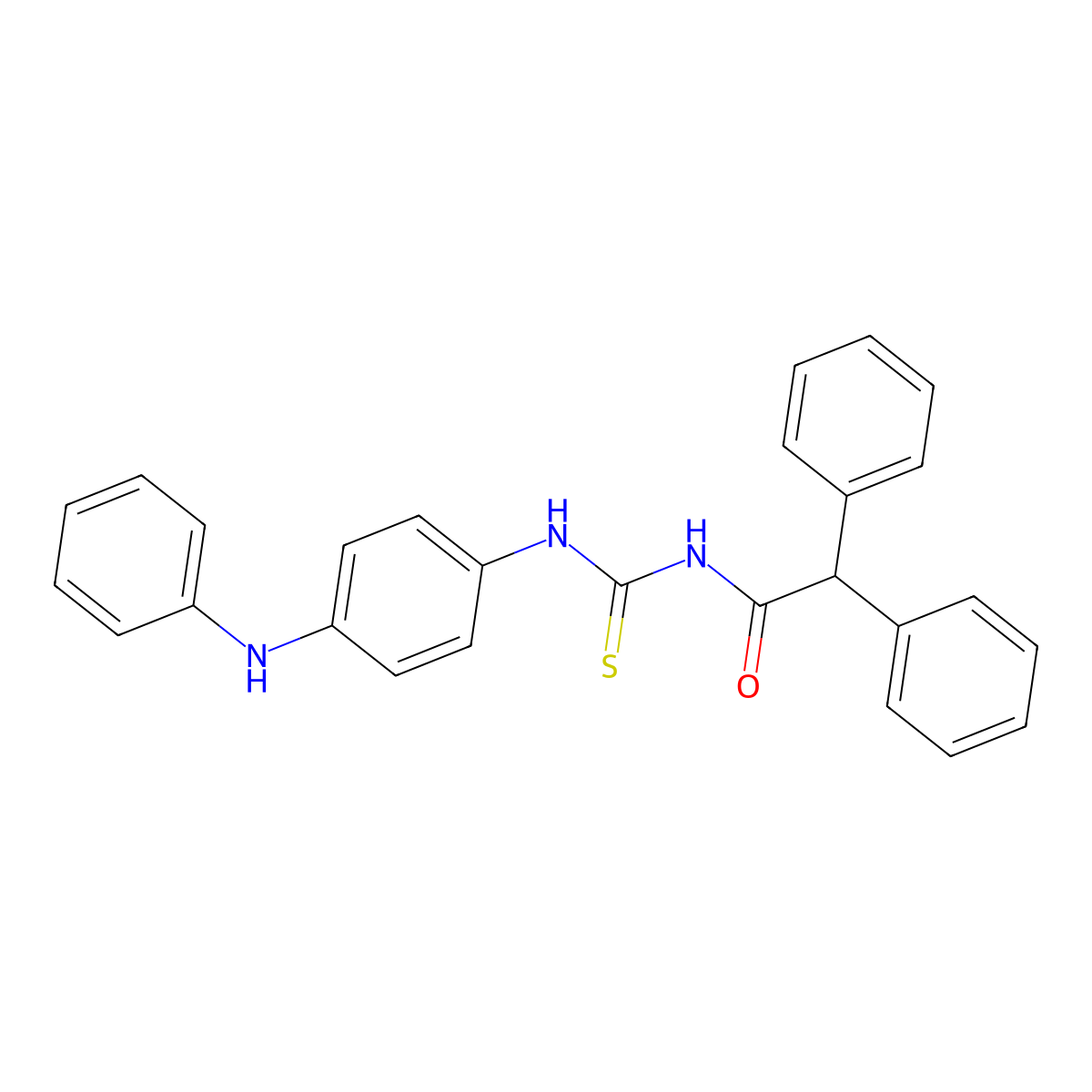 N-[(4-anilinophenyl)carbamothioyl]-2,2-diphenylacetamide molecular structure, CAS 642956-14-7