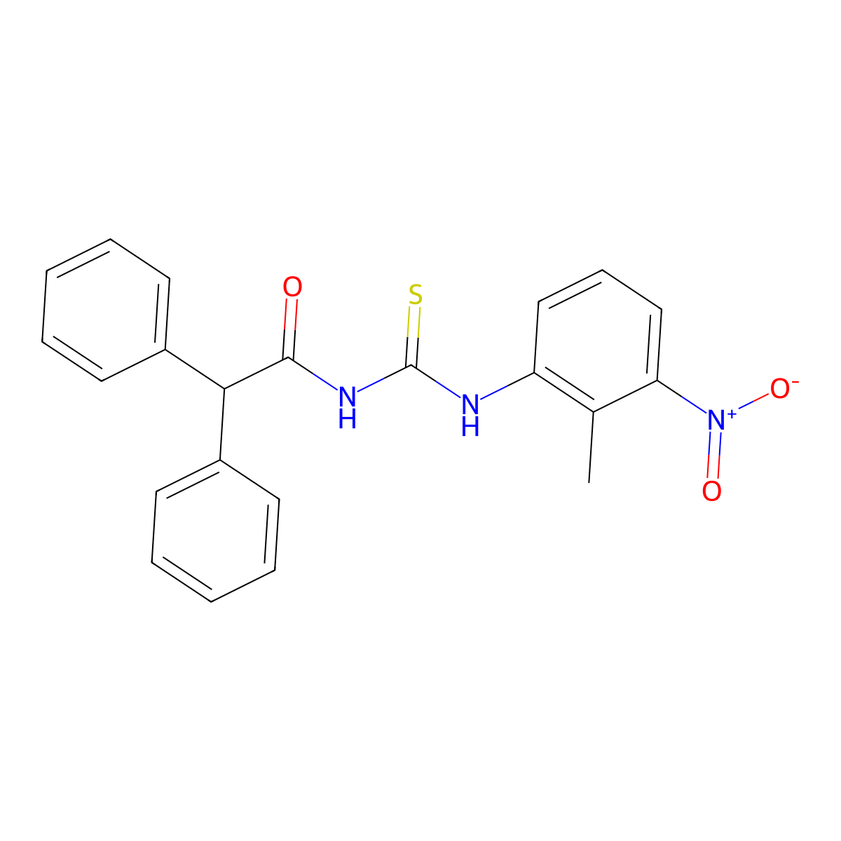N-[(2-methyl-3-nitrophenyl)carbamothioyl]-2,2-diphenylacetamide molecular structure, CAS 642956-44-3