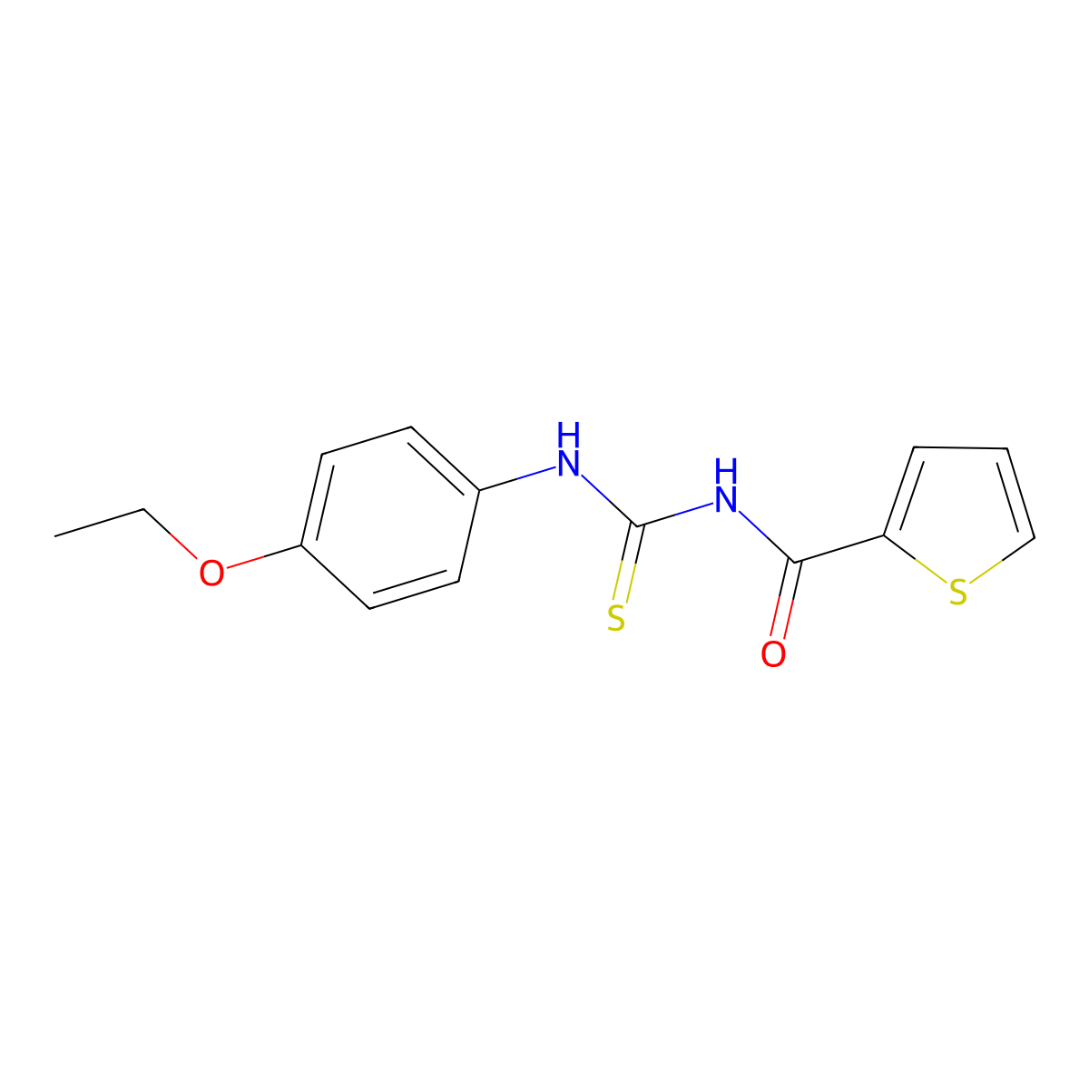 N-[(4-ethoxyphenyl)carbamothioyl]thiophene-2-carboxamide molecular structure, CAS 642956-51-2