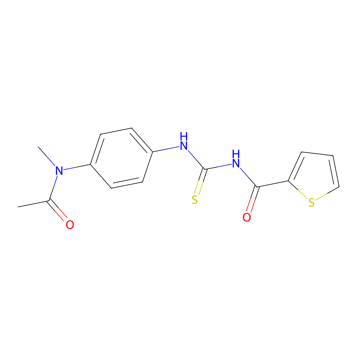 N-({4-[acetyl(methyl)amino]phenyl}carbamothioyl)thiophene-2-carboxamide molecular structure, CAS 642956-53-4