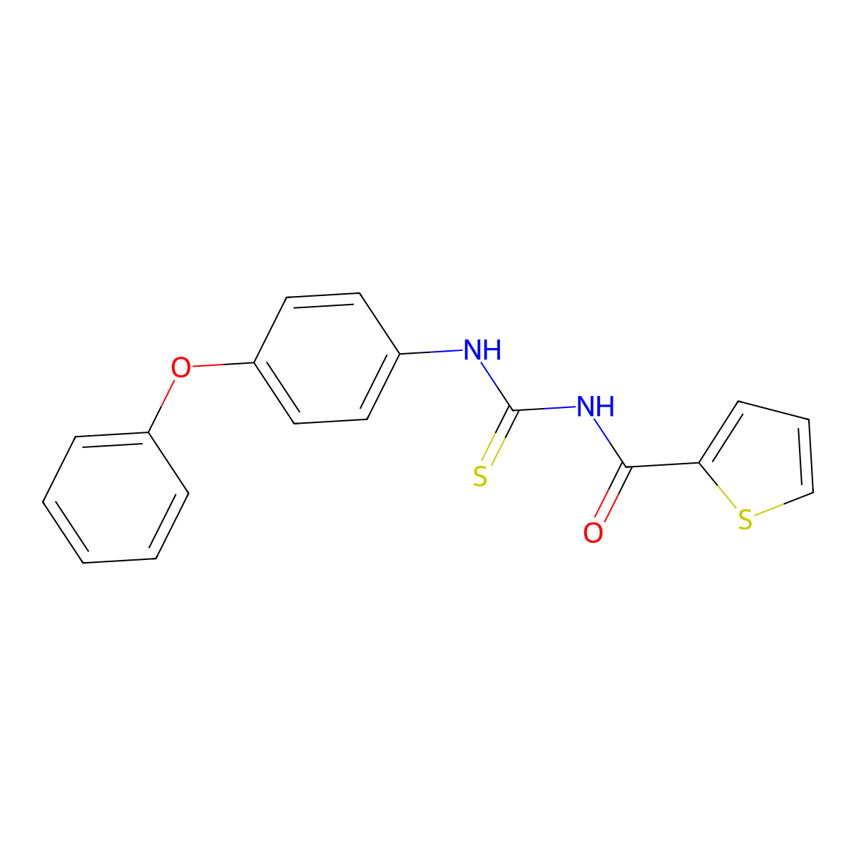 N-[(4-phenoxyphenyl)carbamothioyl]thiophene-2-carboxamide molecular structure, CAS 642956-57-8