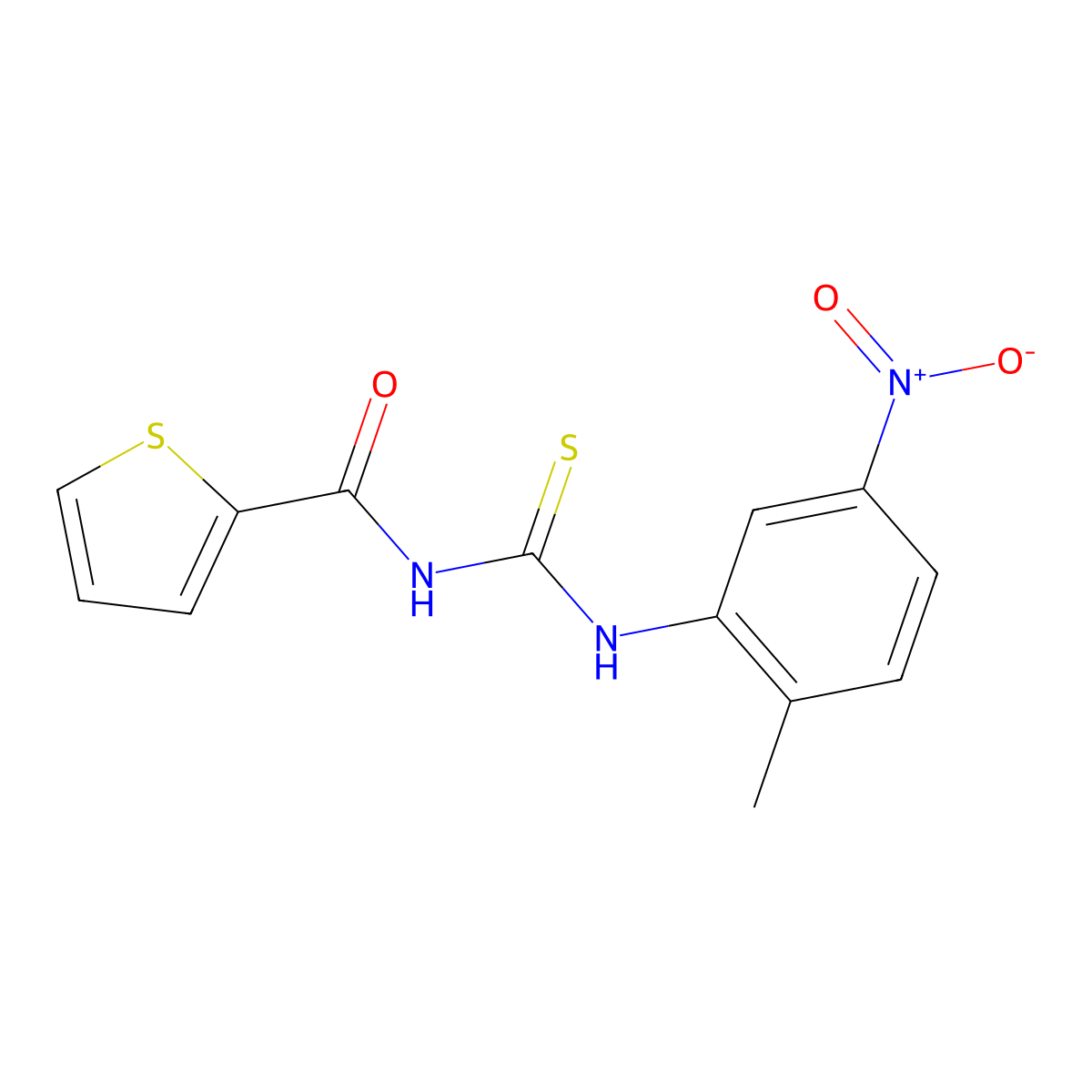 N-[(2-methyl-5-nitrophenyl)carbamothioyl]thiophene-2-carboxamide molecular structure, CAS 642956-71-6
