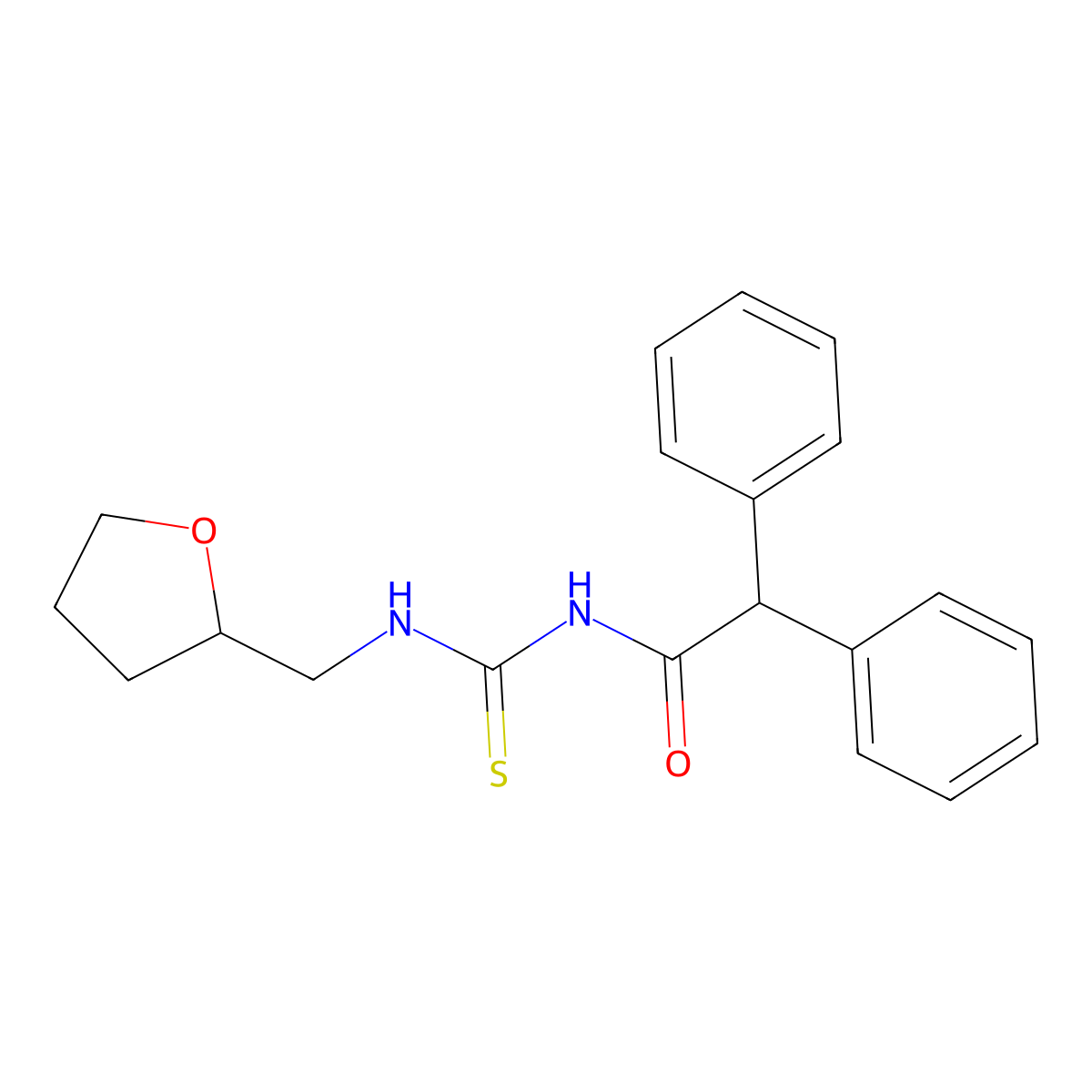 N-(diphenylacetyl)-N'-(tetrahydro-2-furanylmethyl)thiourea molecular structure, CAS 642956-92-1