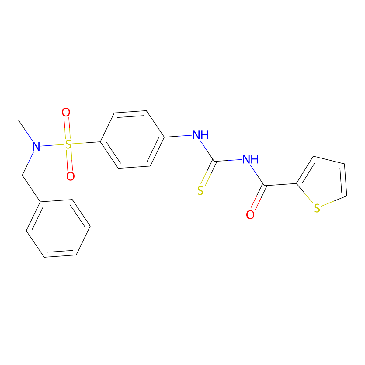 N-[[4-[benzyl(methyl)sulfamoyl]phenyl]carbamothioyl]thiophene-2-carboxamide molecular structure, CAS 642957-03-7