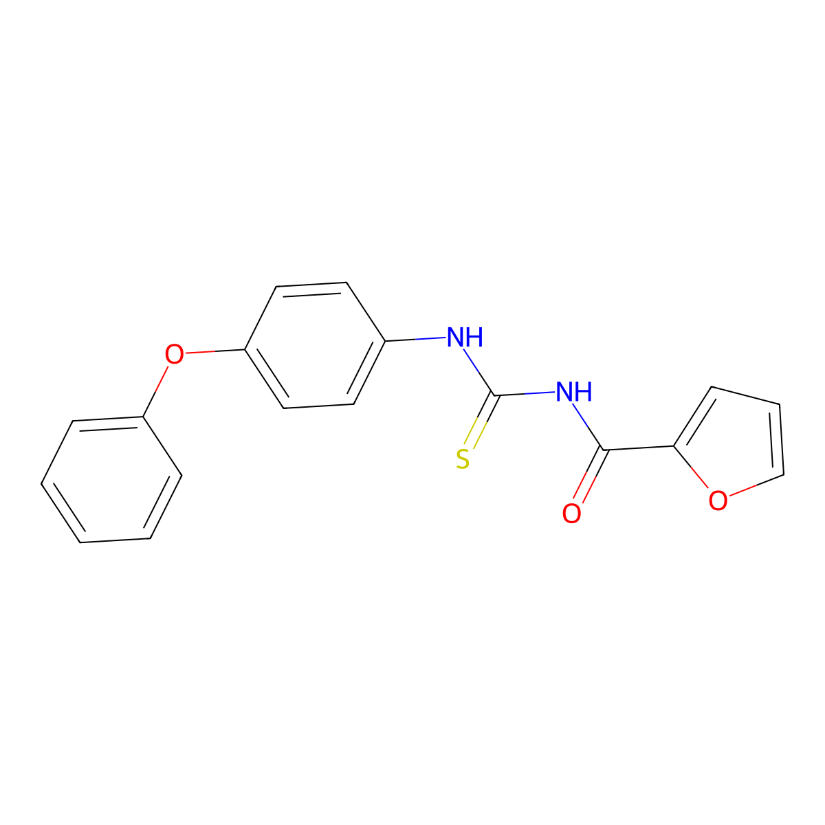 N-[(4-phenoxyphenyl)carbamothioyl]furan-2-carboxamide molecular structure, CAS 642957-30-0