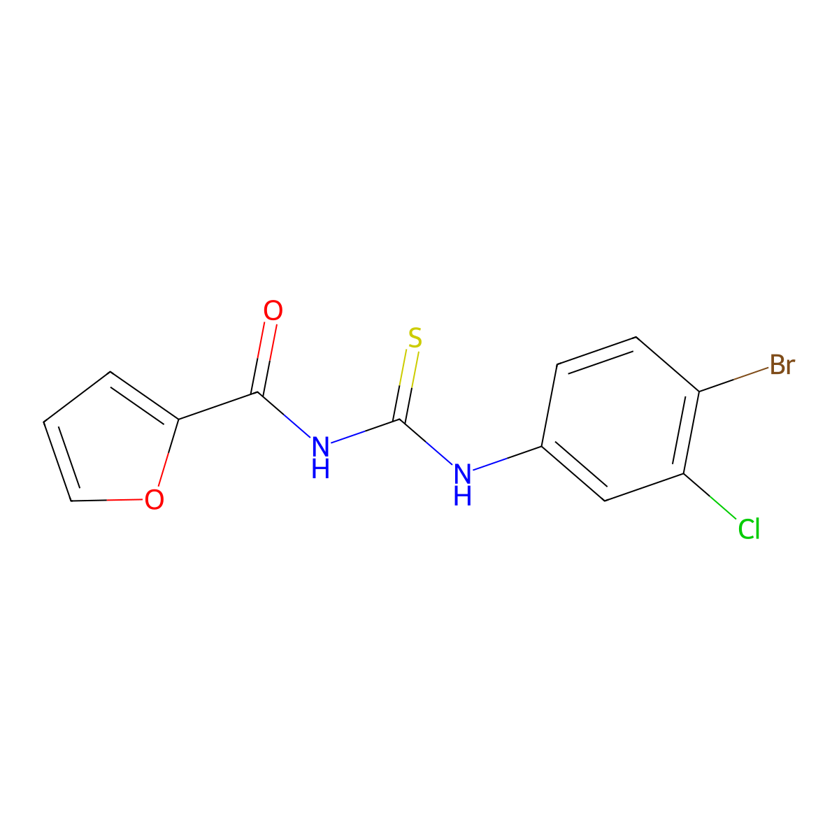 N-[(4-bromo-3-chlorophenyl)carbamothioyl]furan-2-carboxamide molecular structure, CAS 642957-34-4