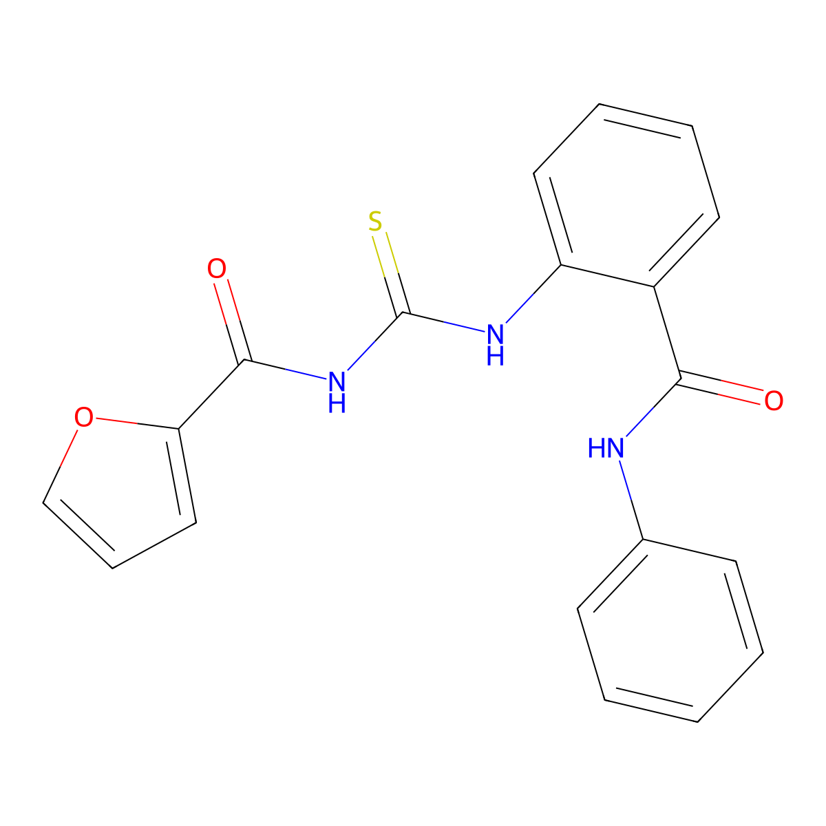 N-[[2-(phenylcarbamoyl)phenyl]carbamothioyl]furan-2-carboxamide molecular structure, CAS 642957-36-6
