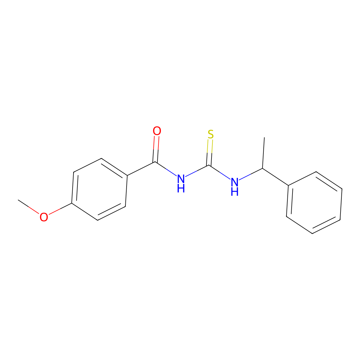 4-methoxy-N-(1-phenylethylcarbamothioyl)benzamide molecular structure, CAS 642958-05-2