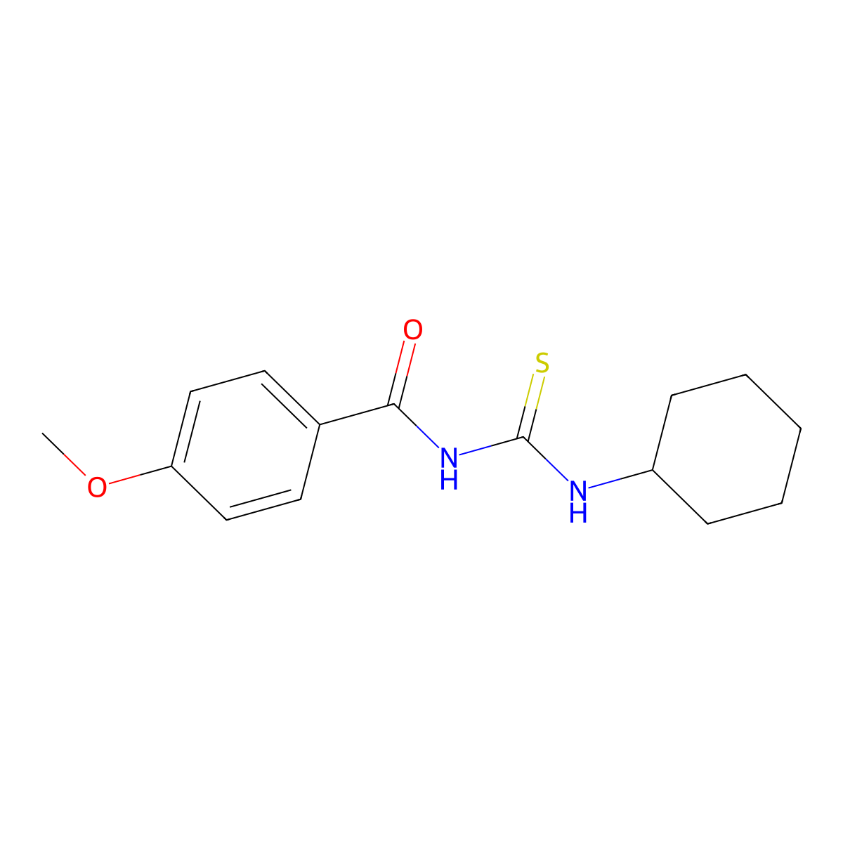 N-(cyclohexylcarbamothioyl)-4-methoxybenzamide molecular structure, CAS 642958-29-0