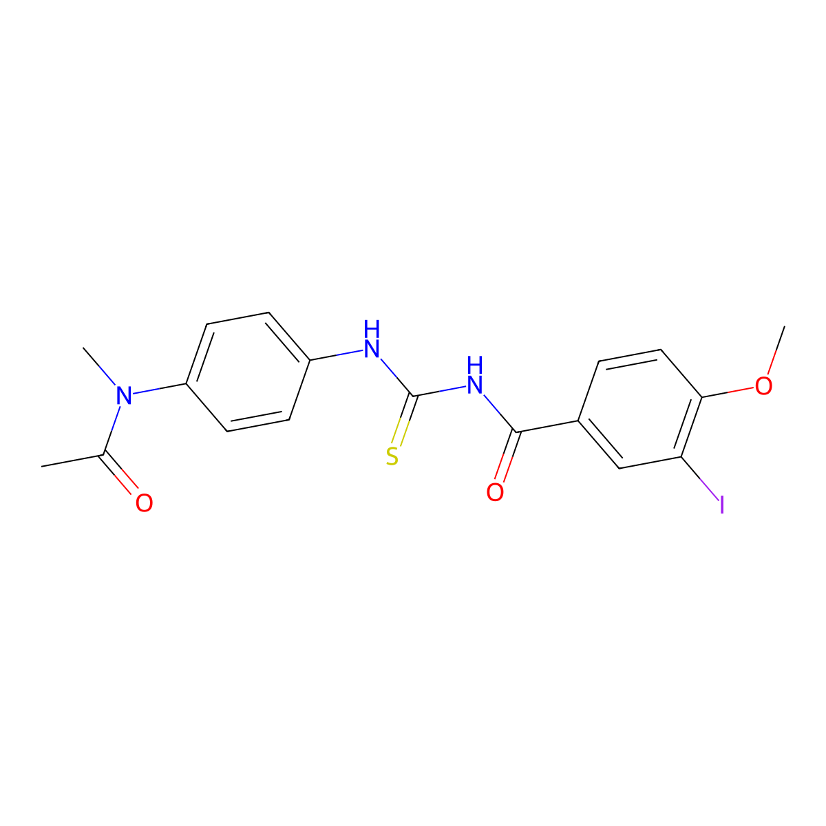 N-[[4-[acetyl(methyl)amino]phenyl]carbamothioyl]-3-iodo-4-methoxybenzamide molecular structure, CAS 642961-06-6