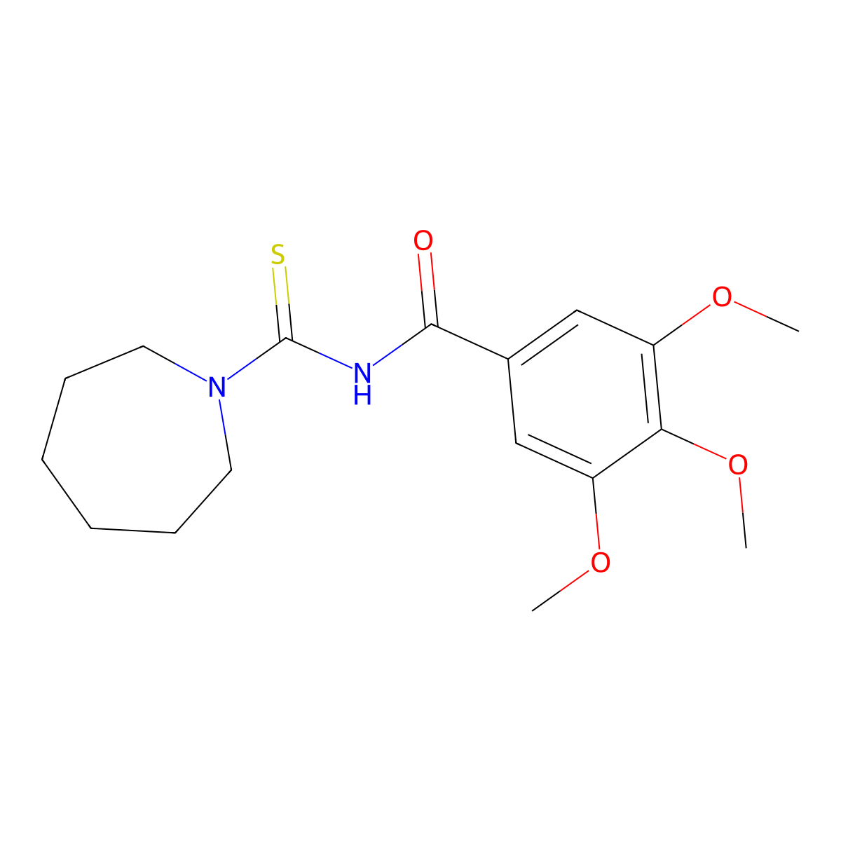 N-(azepane-1-carbothioyl)-3,4,5-trimethoxybenzamide molecular structure, CAS 642964-36-1
