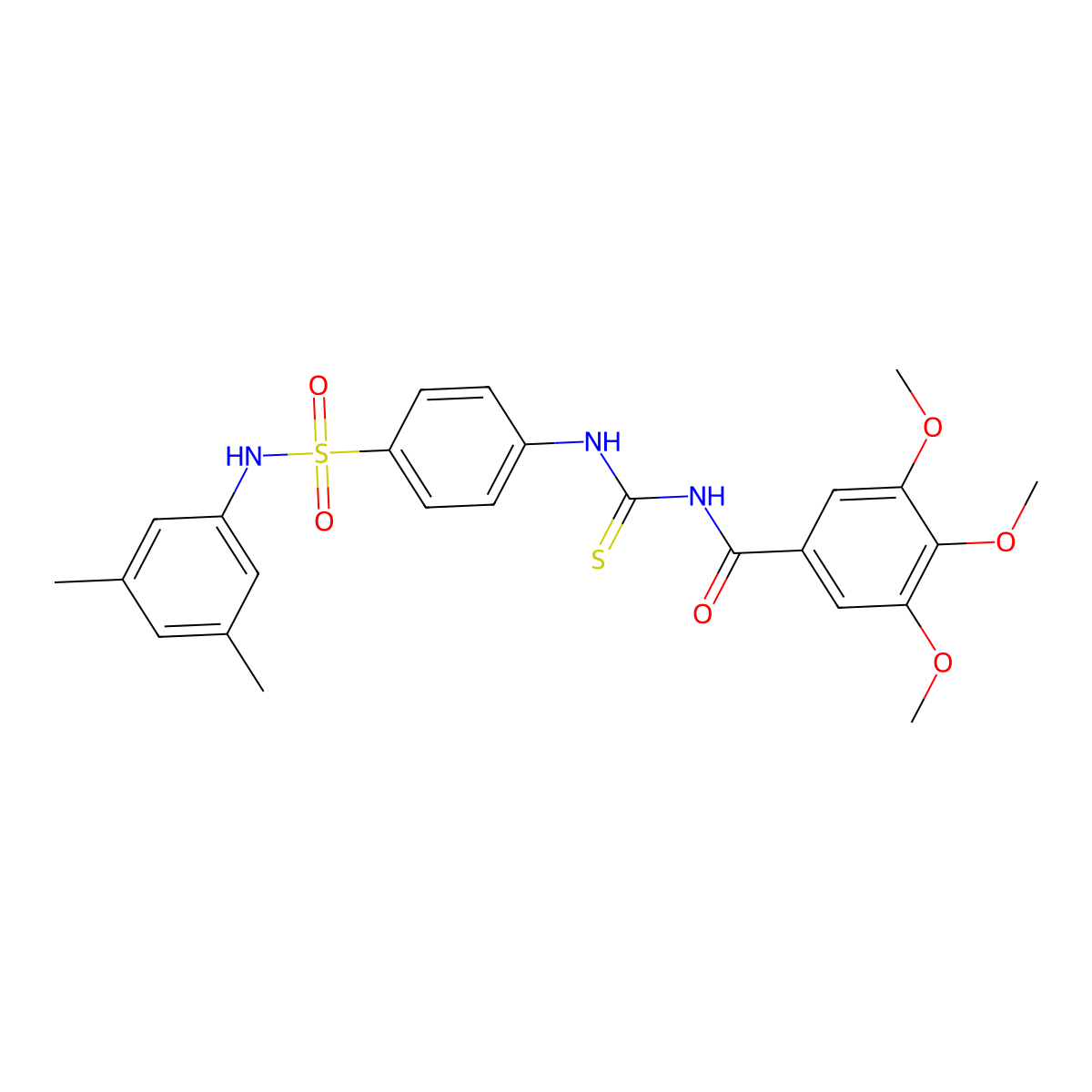 N-[[4-[(3,5-dimethylphenyl)sulfamoyl]phenyl]carbamothioyl]-3,4,5-trimethoxybenzamide molecular structure, CAS 642964-98-5