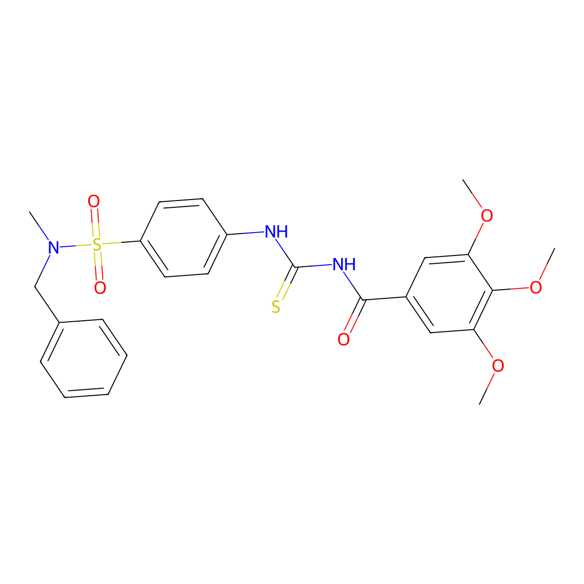 N-[[4-[benzyl(methyl)sulfamoyl]phenyl]carbamothioyl]-3,4,5-trimethoxybenzamide molecular structure, CAS 642965-10-4