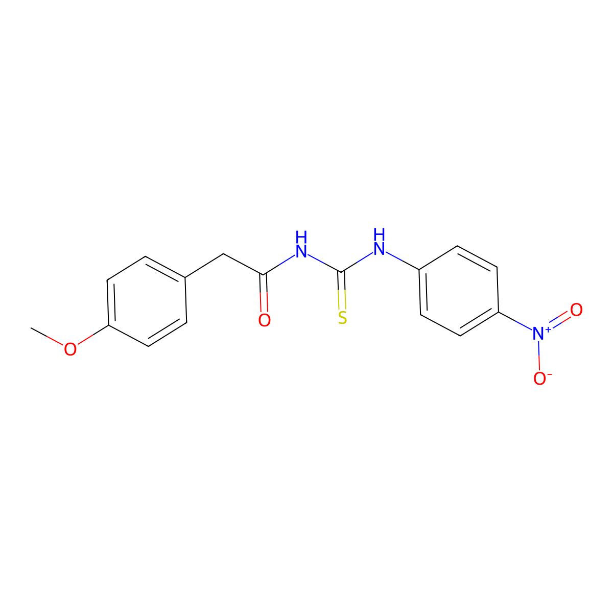 2-(4-methoxyphenyl)-N-[(4-nitrophenyl)carbamothioyl]acetamide molecular structure, CAS 642969-55-9
